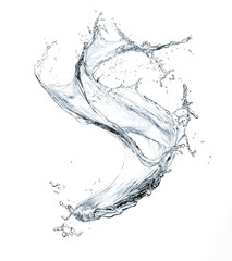 Blue water splash or wave splash isolated on transparent background png .generated ai