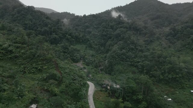 Mountains and Forest in Philippines Drone Push In