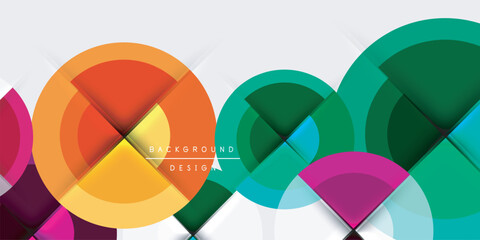 Obraz premium Techno circles and semi circles. Vector Illustration For Wallpaper, Banner, Background, Card, Book Illustration, landing page