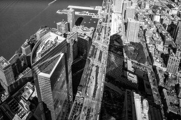 Aerial view of Lower Manhattan skyline