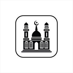 Obraz premium Mosque Silhouette Icon High Quality Vector on White Background