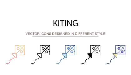 Kiting icon design with white background stock illustration