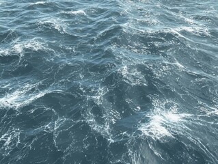 Deep Blue Ocean Waves, Ripples, and Whitecaps