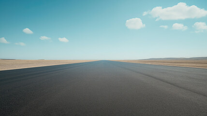 Fototapeta premium Empty motor sport asphalt race track, clear and awaiting action, with no cars in sight