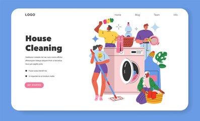 House Cleaning. Flat Vector Illustration