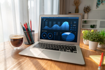 Fototapeta premium Business data dashboard provide modish business intelligence analytic for marketing strategy planning