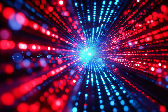 Digitale Daten&uuml;bertragung in lebhaften Blau- und Rott&ouml;nen

