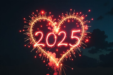 fireworks create heart shape loving