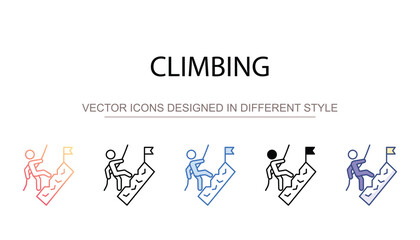 Climbing icon design with white background stock illustration