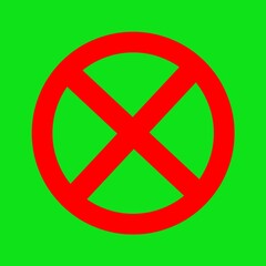 stop sign on a green background