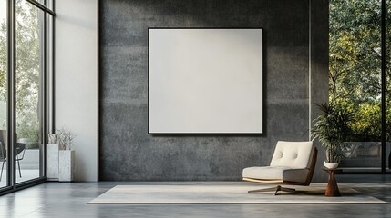 Elegant mockup of a blank painting in a modern home. Generative AI