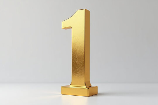 gold number one stands tall symbolizing success excellence simple yet elegant