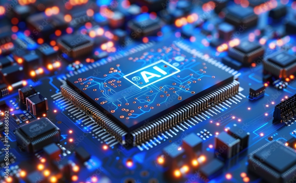 Aufkleber Artificial Intelligence chip labeled 