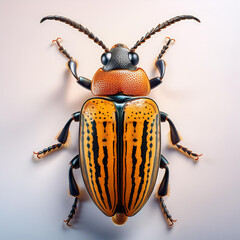 Vibrant Beetle Close Up with Intricate Patterns and Details