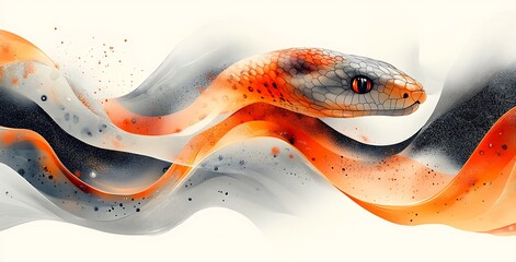  Stunning Orange and Black Snake in Striking Contrast
