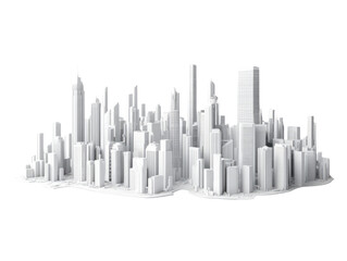 Fototapeta premium Futuristic Clean Cityscape Model on Transparent Background