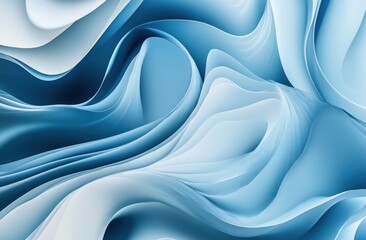 Fototapeta premium Abstract blue background with smooth lines and curves It features a soft gradient of light shades from dark to bright blue Generative AI