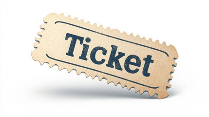 The word "Ticket" in the center of the white background, reflecting the concept of events.