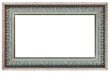 Old vintage silver frame isolated on a white background