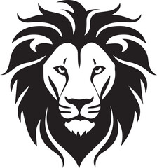 Obraz premium A Black and White Lion Logo Type Silhouette Design