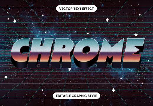 Chrome Retro Futuristic Gradient Text Effect