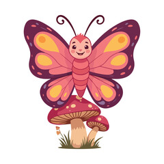 Cartoon butterfly illustration icon of butterflies A colorful butterfly with blue eyes vector