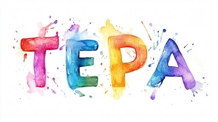 Watercolor Lettering: A Vibrant "TEPA" Design
