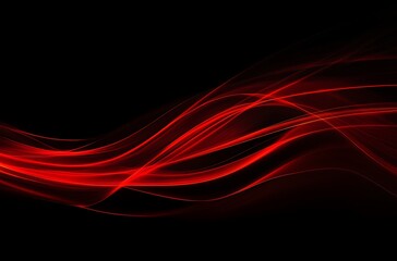 Abstract Red Waves On Black Background