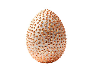 An elegant Easter egg made of rhinestones on a cut-out background is isolated