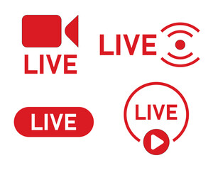 live icons set on white background
vector live icons with red background