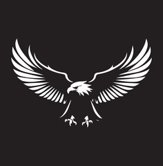 a black and wight eagle logo type silhouette design