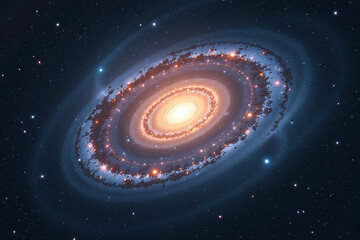 Obraz premium spiral galaxy detailed star formation dark