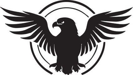 a black and wight eagle logo type silhouette design