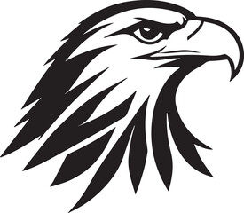 a black and wight eagle logo type silhouette design
