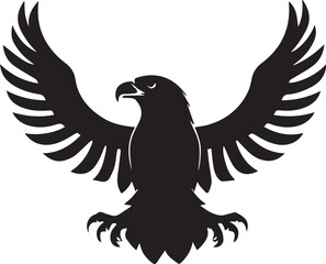 a black and wight eagle logo type silhouette design
