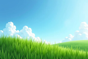 Obraz premium texture grass blue sky serene