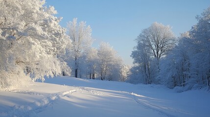 Obraz premium snow landscape,winter wonderland, snowy mountain view, frozen wilderness