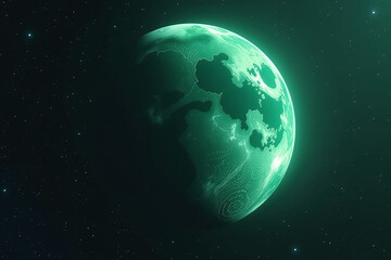 green planet visible outer space clear