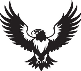 a black and wight eagle logo type silhouette design