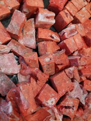 meat preparations for animal feed, pieces of beef lung