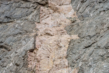 Metamorphic rocks / GNEISSIC ROCKS (gn) with dikes.  Angeles Crest Scenic Byway, Los Angeles County, California. San Gabriel Mountains. angeles national forest, dike