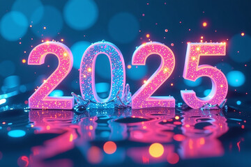 vibrant digits float blue sparkling waters creating futuristic