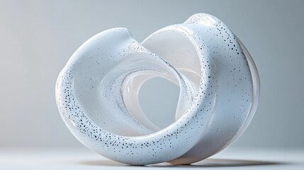 Abstract White Sculpture: A 3D Render of Intertwined, Fluid Forms