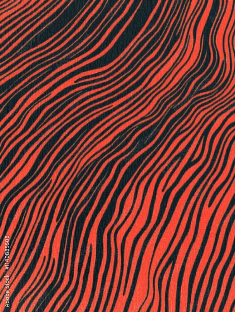 Aufkleber An artistic representation featuring bold orange stripes in a flowing pattern evokes feelings of energy and movement, blending aesthetics with abstract expression in a modern design.