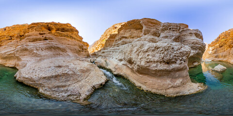 Picturesque Wadi Hawer oasis in Oman