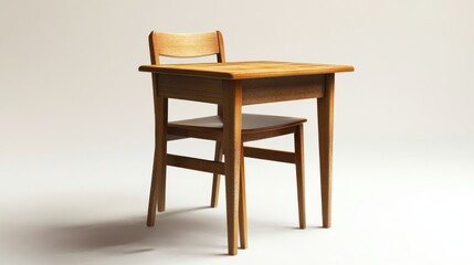 Simple Wooden Table and Chair Set: Minimalist Home Furniture