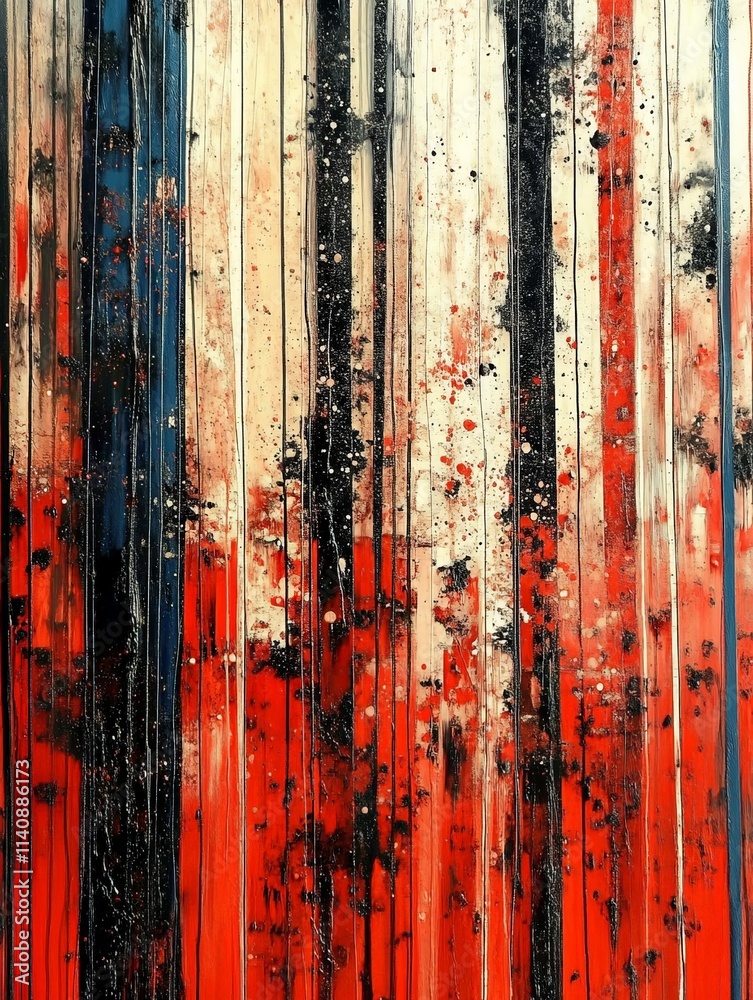 Leinwandbilder this vibrant canvas showcases vertical paint drips in explosive colors, creating a captivating abstr