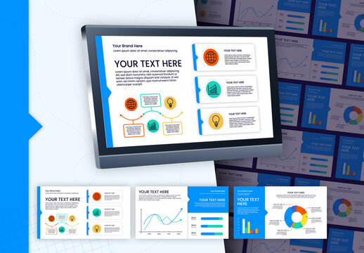 Blue and White Business Infographic Template
