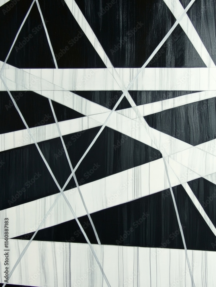 Fototapete this striking black and white artwork features dynamic geometric lines that intersect to create a vi