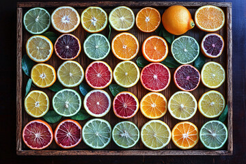 Vibrant citrus fruit display